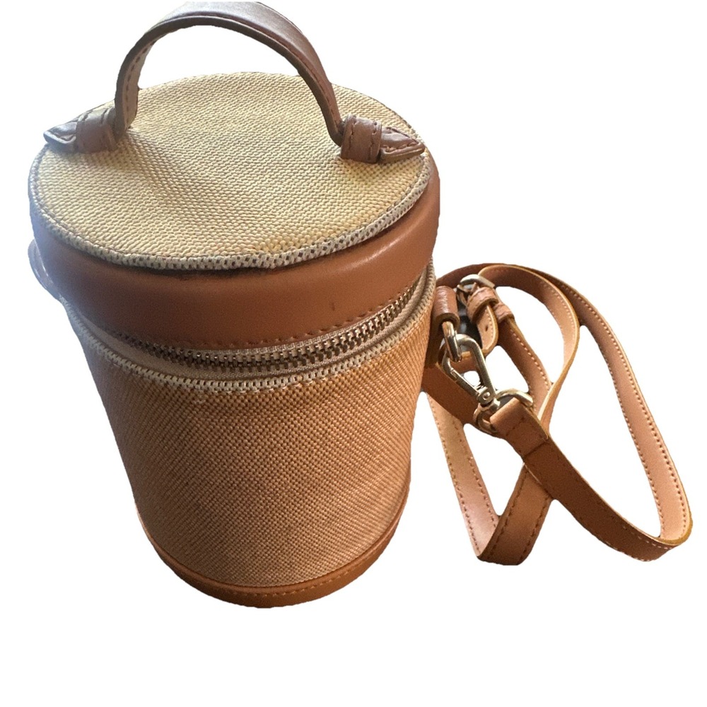 Paravel | Crossbody Capsule | Hand Bag | Natural Beige Leather Trim Mini Barrel